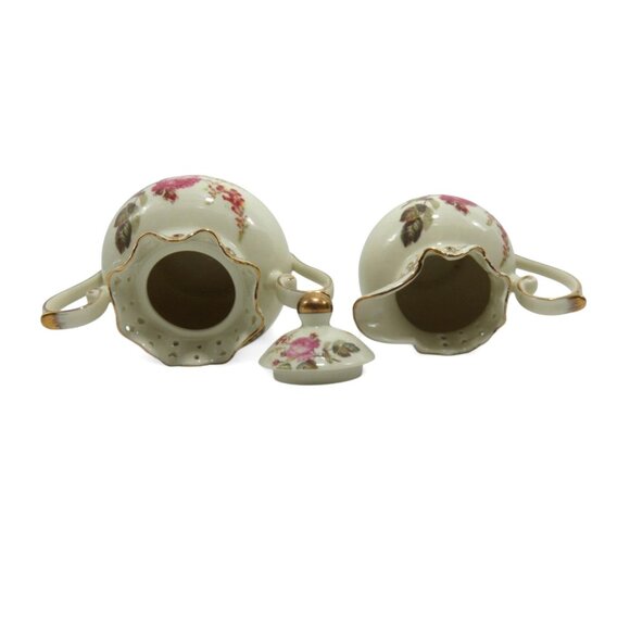 ROYAL ELFREDA Ceramic Creamer And Sugar Bowl Set Blushing Beauty Vintage - Picture 7 of 9